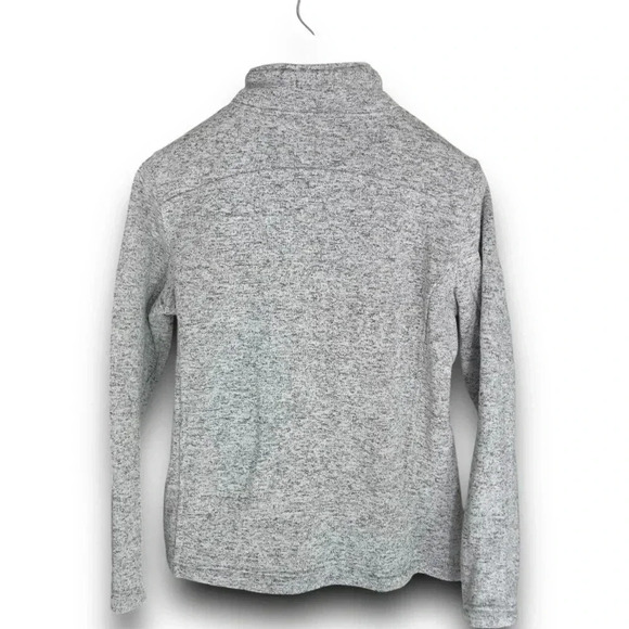 TrailCrest Full-Zip Fleece Jacket Speckled Gray Size L Pockets Cozy Mock Neck - Picture 6 of 9